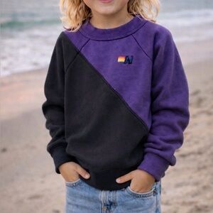Aviator Nation Kids Sweatshirt Size 4 – Purple/Black Colorblock